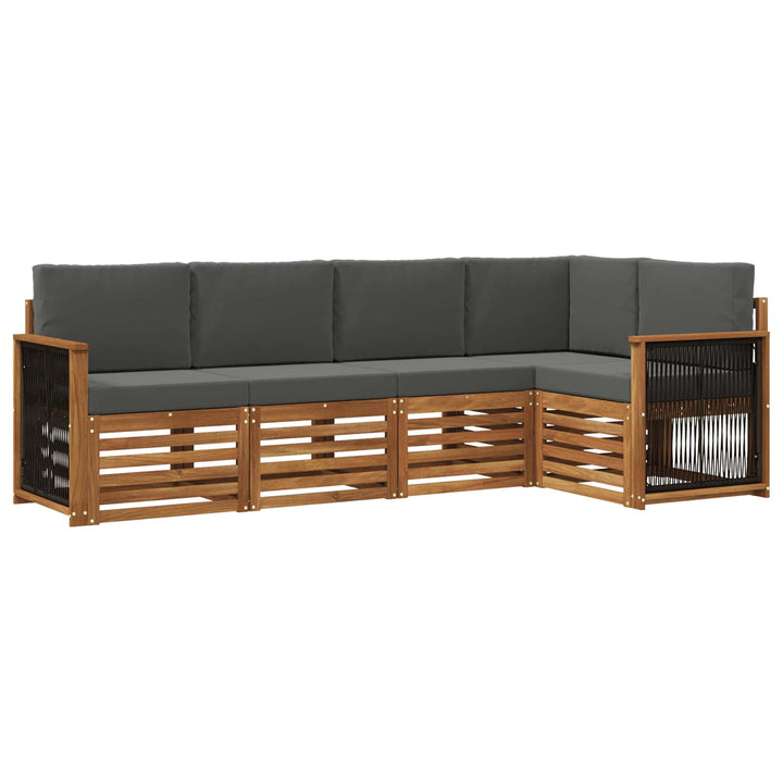 Sektionalsofa sæt med pude 4 pcs Naturlig og Antracit
