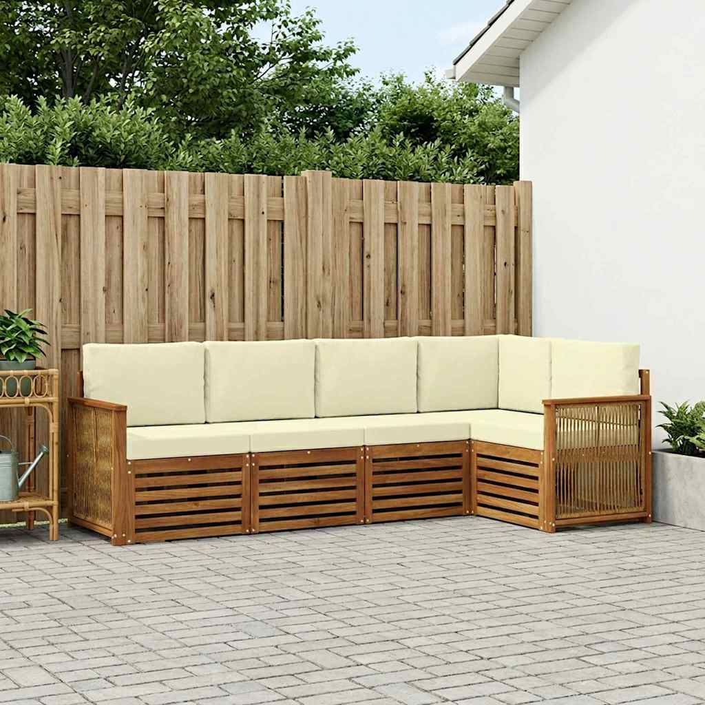 Sektionalsofa sæt med pude 4 pcs Naturlig og Fløde