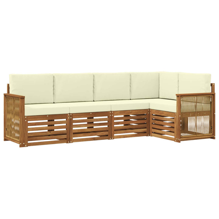 Sektionalsofa sæt med pude 4 pcs Naturlig og Fløde