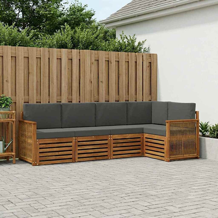 Sektionalsofa sæt med pude 4 pcs Naturlig og Antracit