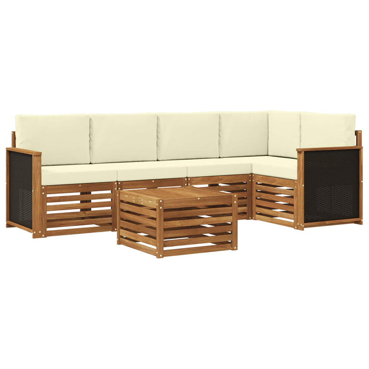 Sektionalsofa sæt med pude 5 pcs Naturlig og Fløde