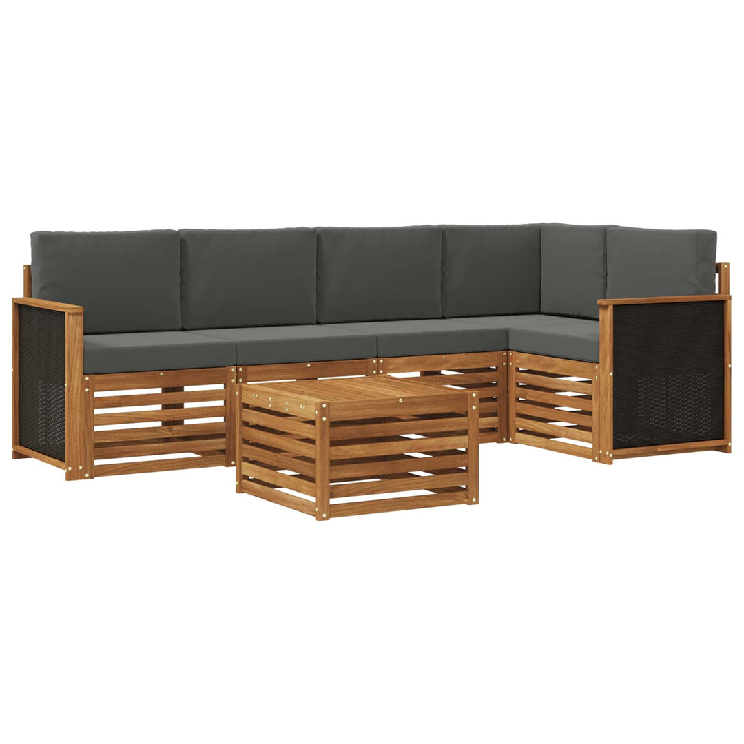 Sektionalsofa sæt med pude 5 pcs Naturlig og Antracit