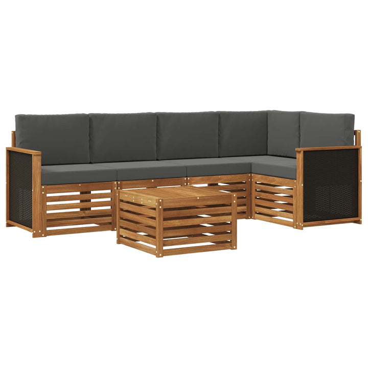 Sektionalsofa sæt med pude 5 pcs Naturlig og Antracit