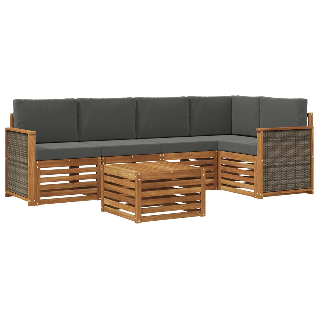 Sektionalsofa sæt med pude 5 pcs Naturlig og Antracit