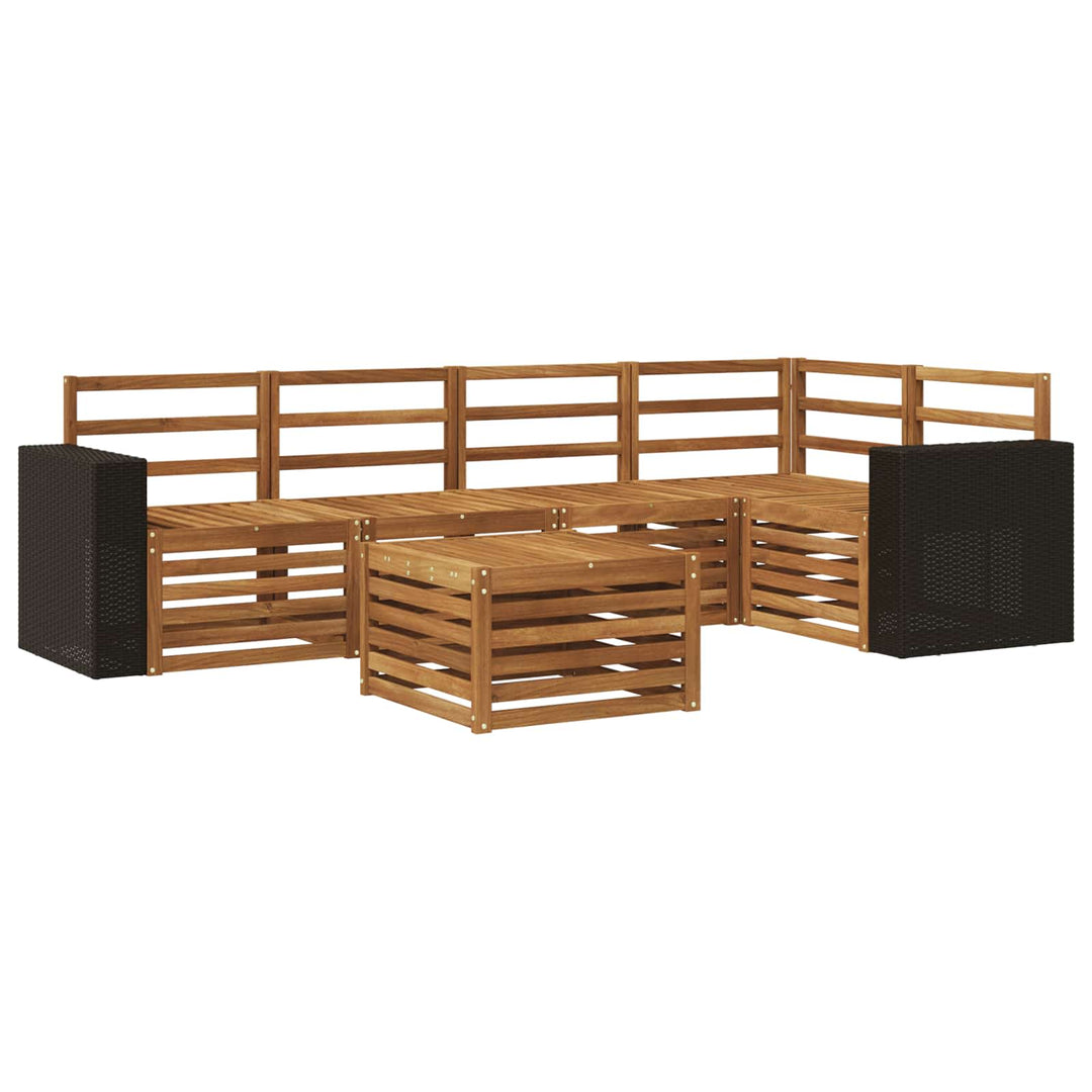 Udendørs sofagruppe 6 stk. Naturfarvet Polyester