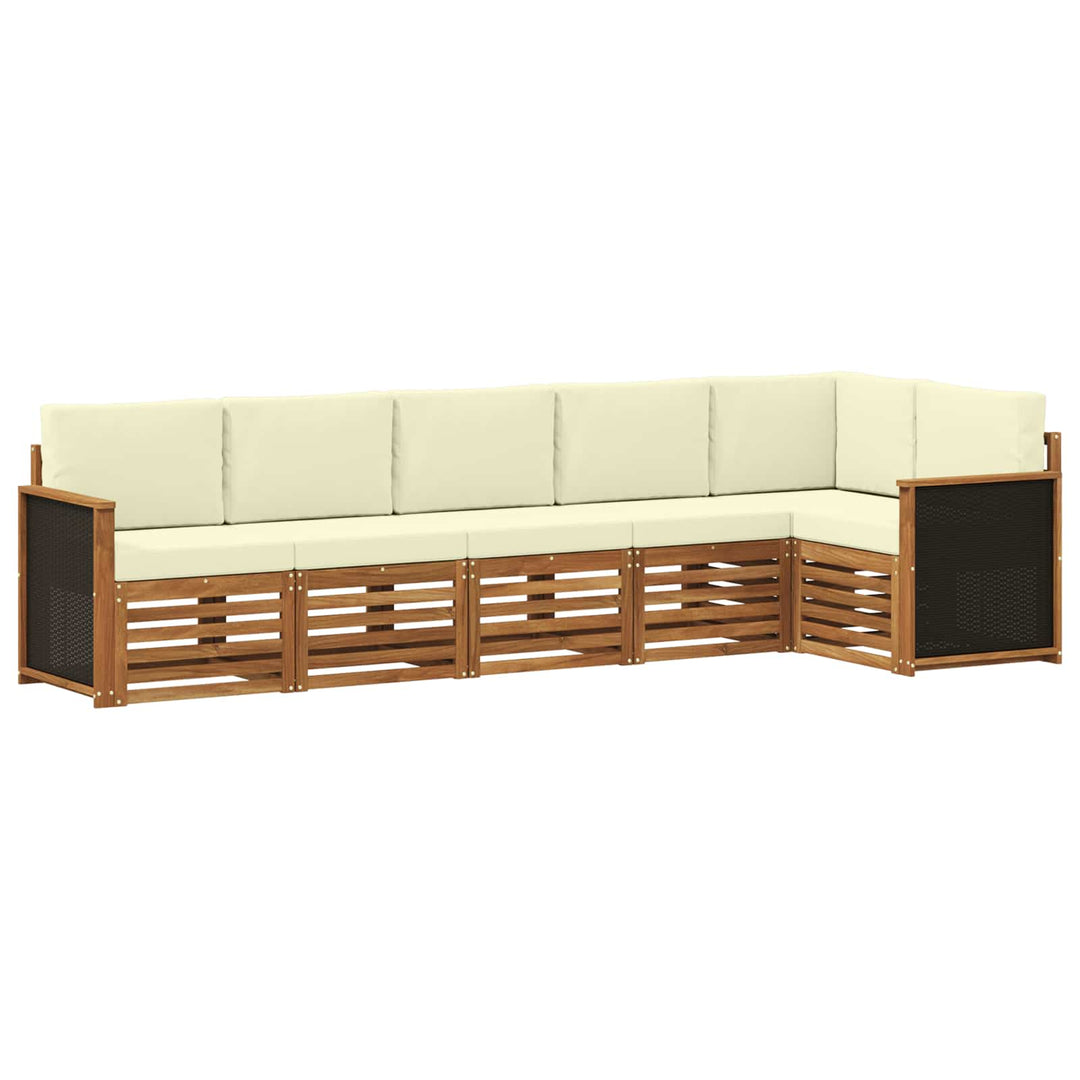 Sektionalsofa sæt med pude 5 pcs Naturlig og Fløde