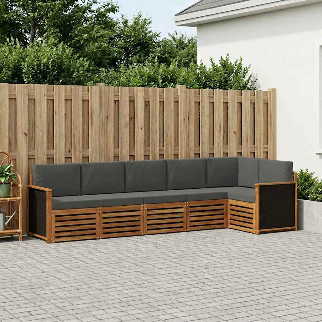 Sektionalsofa sæt med pude 5 pcs Naturlig og Antracit