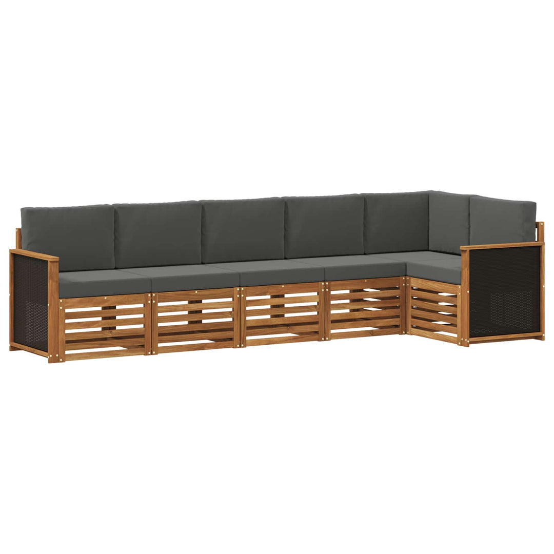 Sektionalsofa sæt med pude 5 pcs Naturlig og Antracit