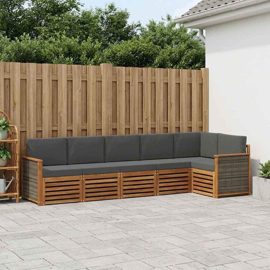 Sektionalsofa sæt med pude 5 pcs Naturlig og Antracit