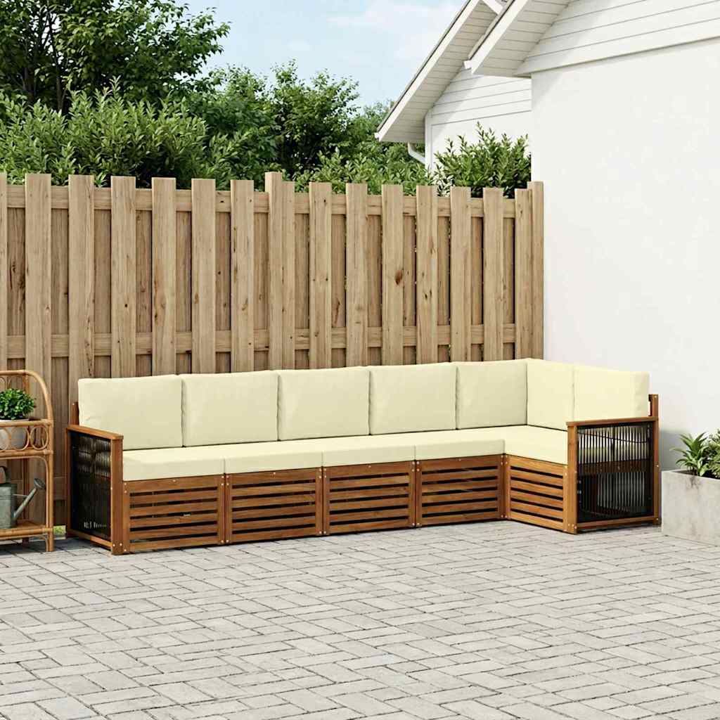 Sektionalsofa sæt med pude 5 pcs Naturlig og Fløde