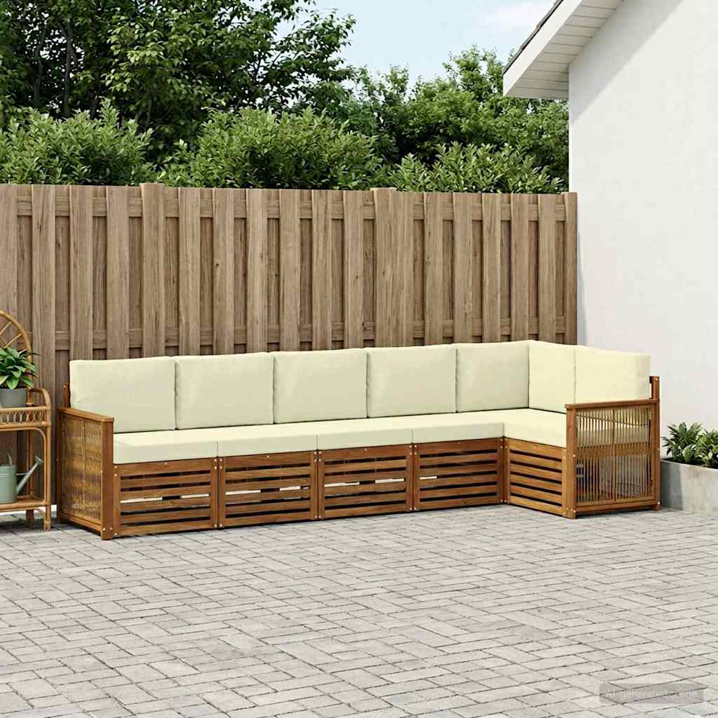 Sektionalsofa sæt med pude 5 pcs Naturlig og Fløde