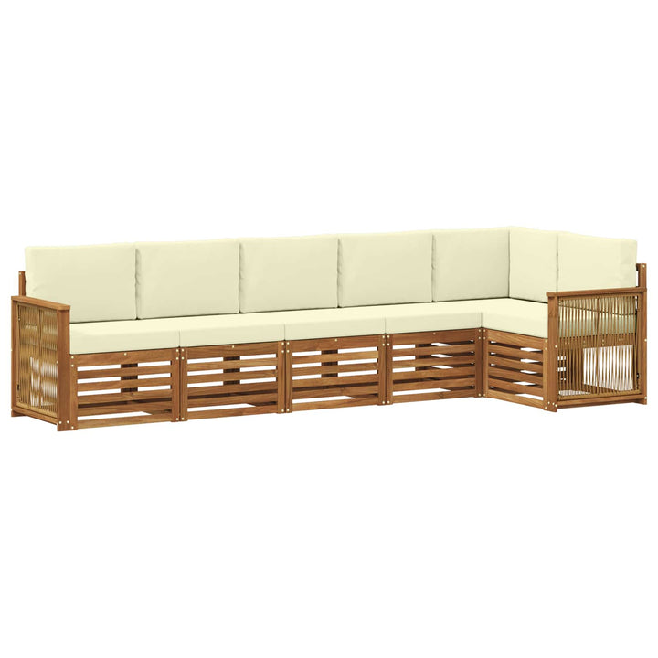 Sektionalsofa sæt med pude 5 pcs Naturlig og Fløde