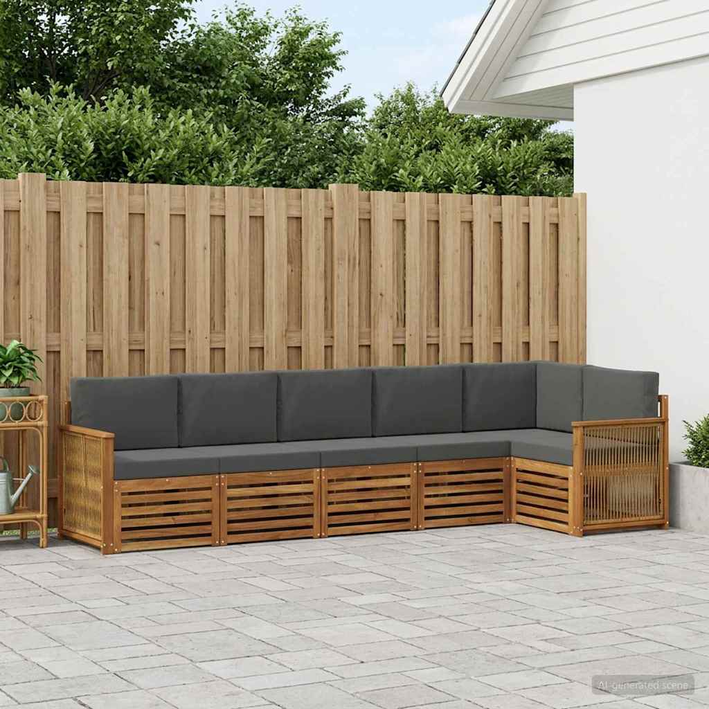 Sektionalsofa sæt med pude 5 pcs Naturlig og Antracit