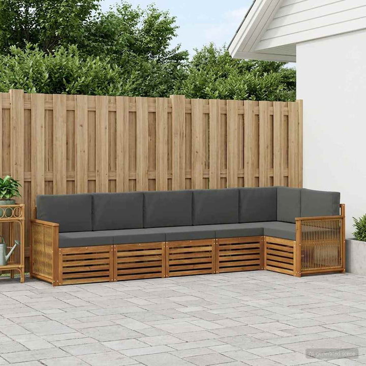 Sektionalsofa sæt med pude 5 pcs Naturlig og Antracit