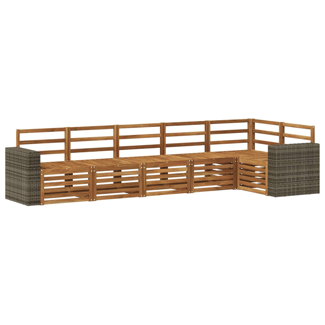 Udendørs sofagruppe 6 stk. Naturfarvet Polyester