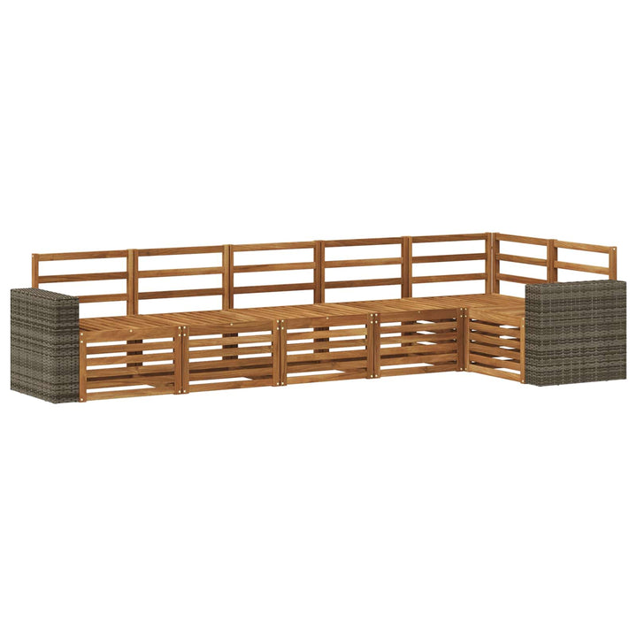 Udendørs sofagruppe 6 stk. Naturfarvet Polyester