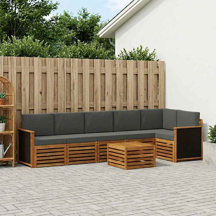 Sektionalsofa sæt med pude 6 pcs Naturlig og Antracit