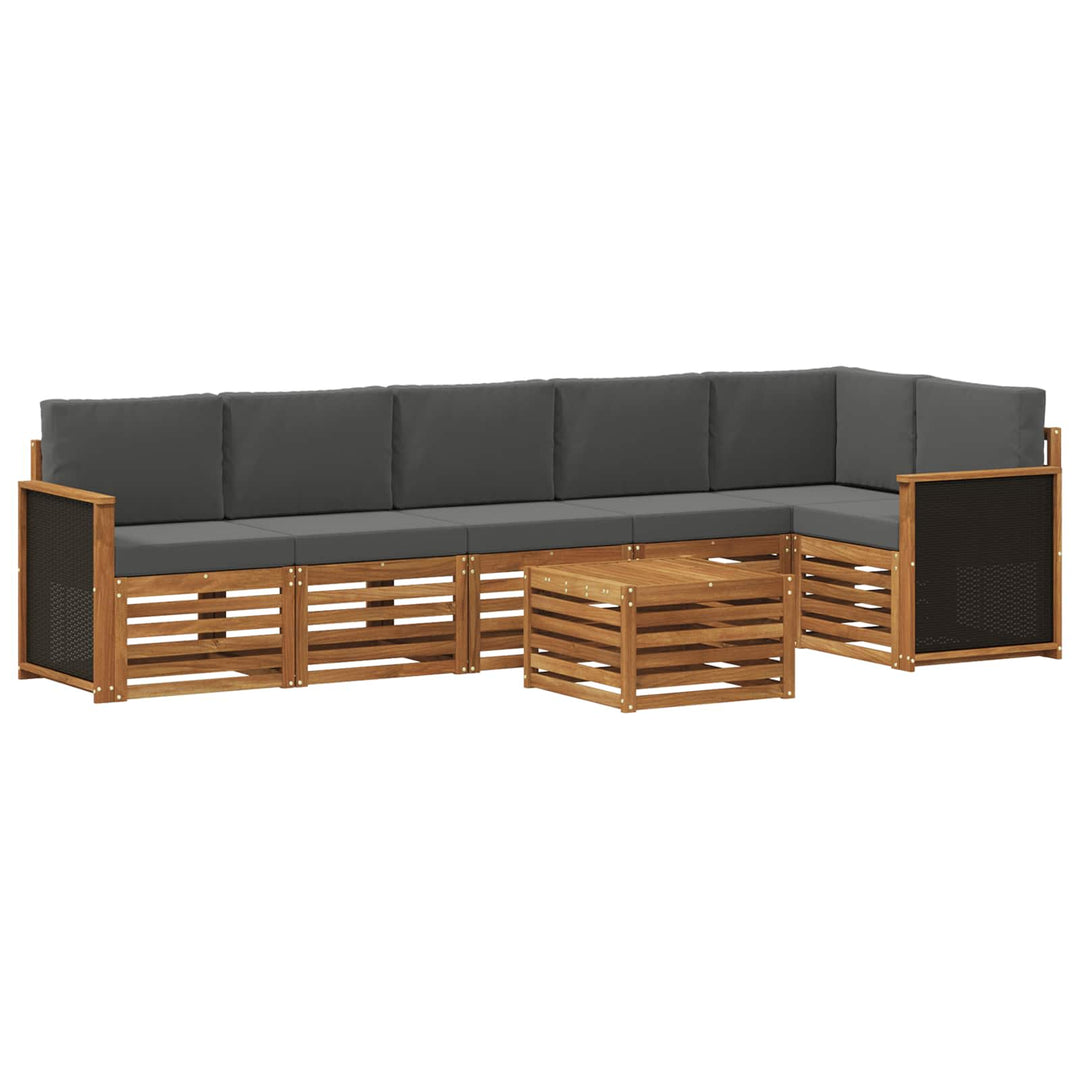 Sektionalsofa sæt med pude 6 pcs Naturlig og Antracit