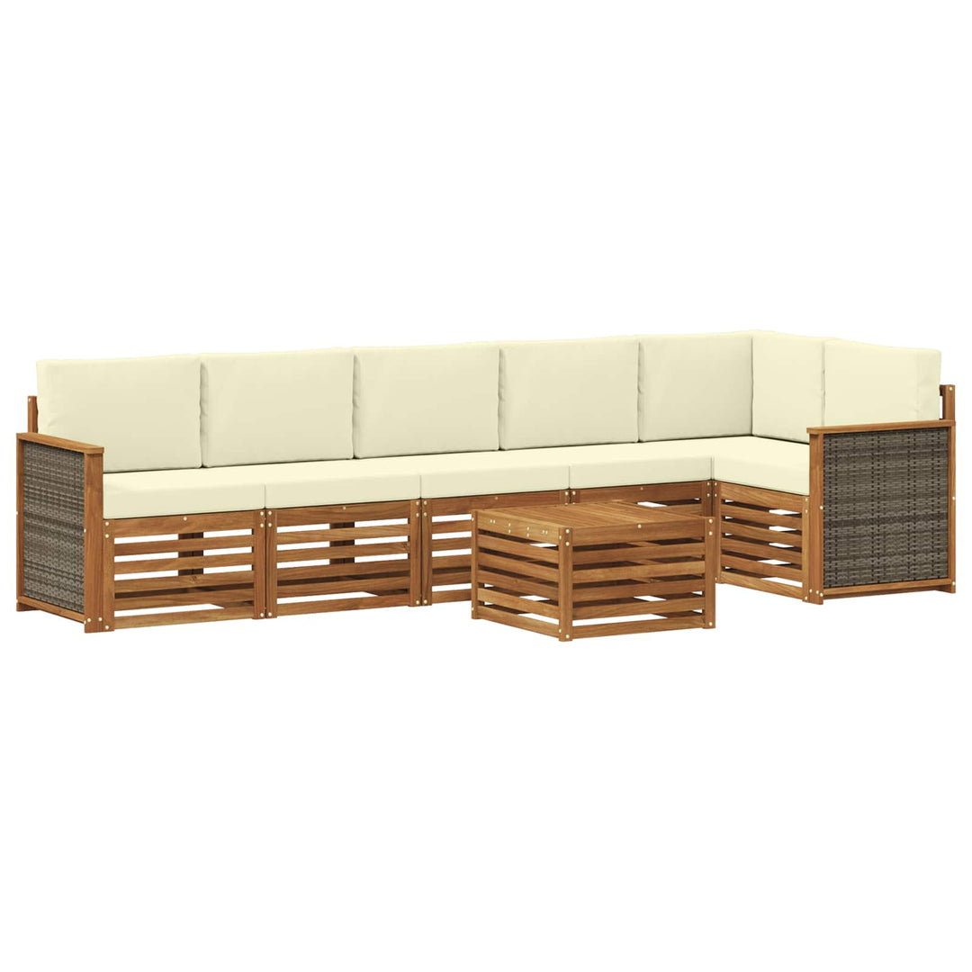 Sektionalsofa sæt med pude 6 pcs Naturlig og Fløde