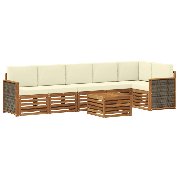 Sektionalsofa sæt med pude 6 pcs Naturlig og Fløde