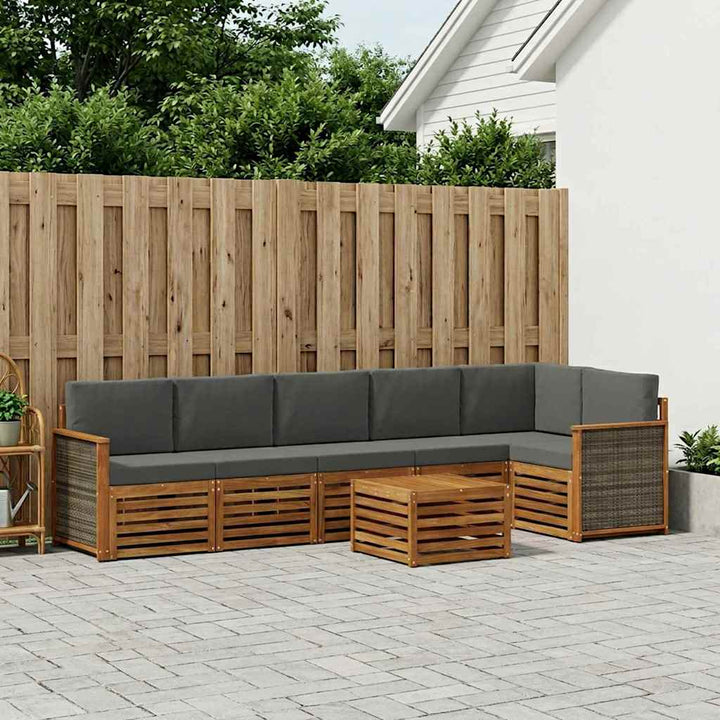 Sektionalsofa sæt med pude 6 pcs Naturlig og Antracit