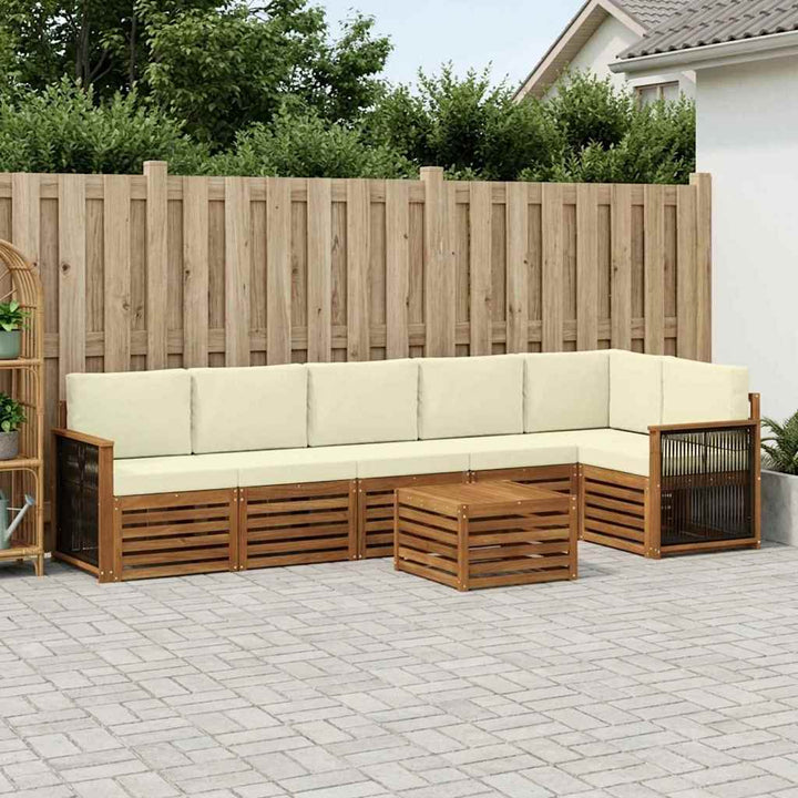 Sektionalsofa sæt med pude 6 pcs Naturlig og Fløde