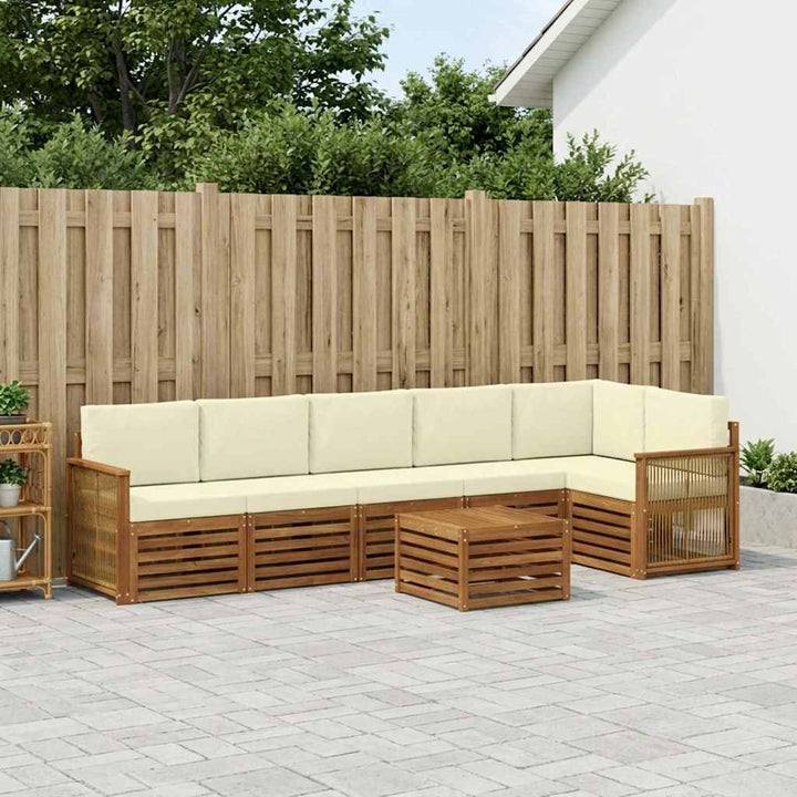 Sektionalsofa sæt med pude 6 pcs Naturlig og Fløde