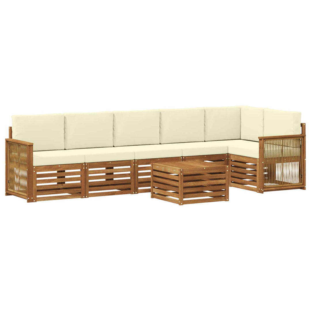 Sektionalsofa sæt med pude 6 pcs Naturlig og Fløde