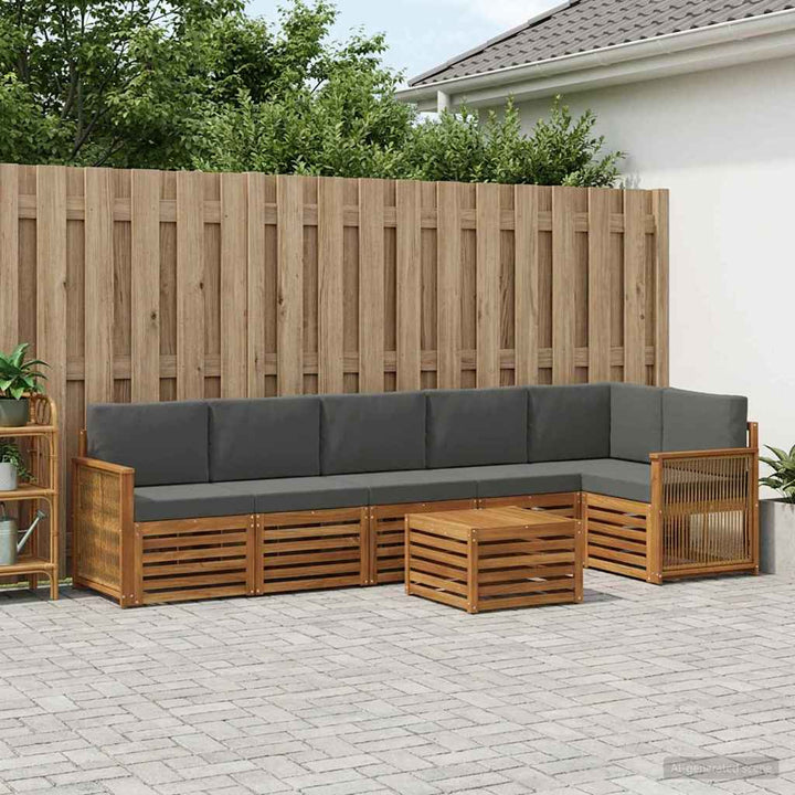 Sektionalsofa sæt med pude 6 pcs Naturlig og Antracit