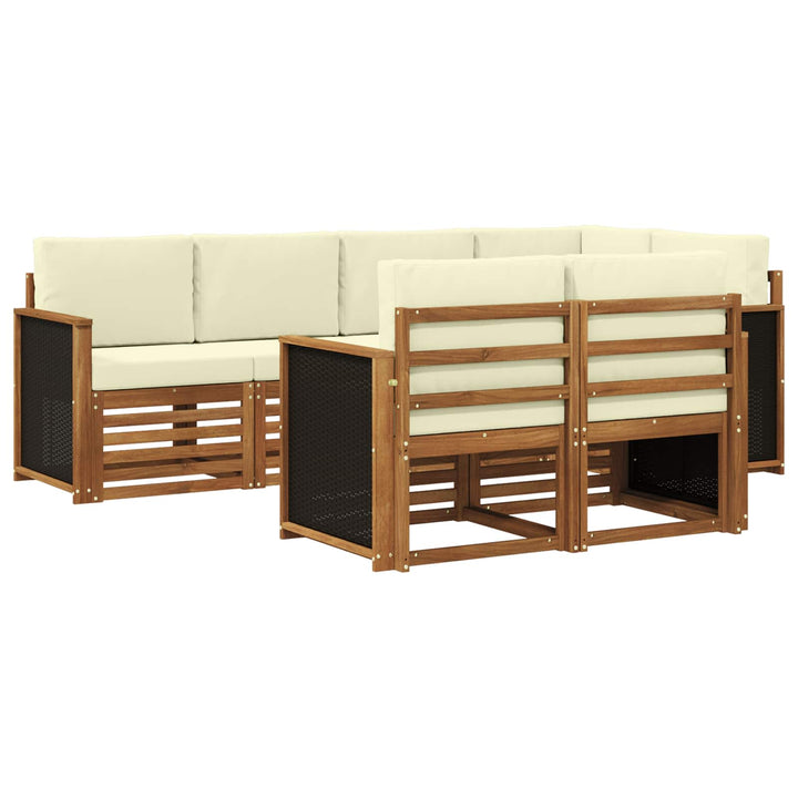 Sektionalsofa sæt med pude 6 pcs Naturlig og Fløde