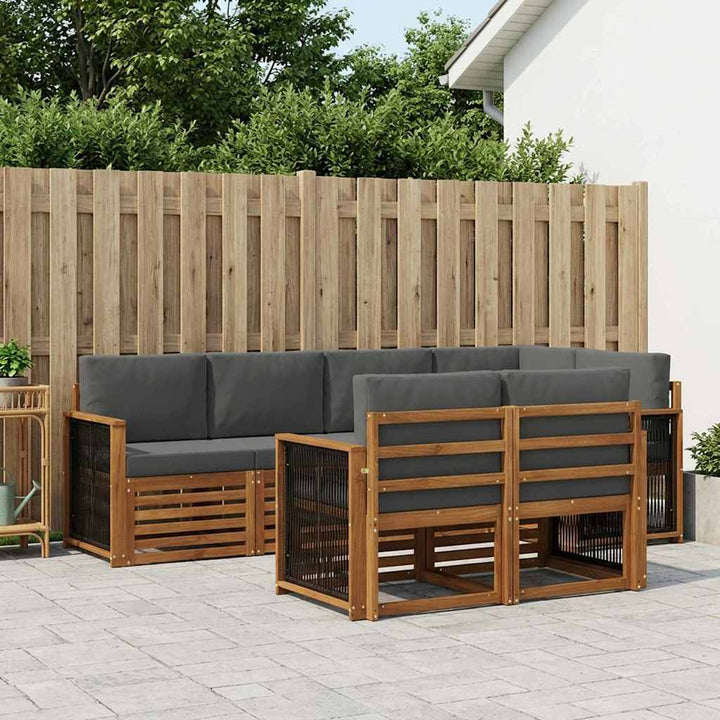Sektionalsofa sæt med pude 6 pcs Naturlig og Antracit