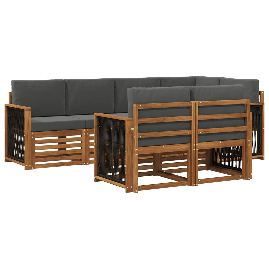 Sektionalsofa sæt med pude 6 pcs Naturlig og Antracit