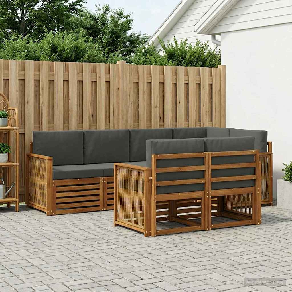 Sektionalsofa sæt med pude 6 pcs Naturlig og Antracit