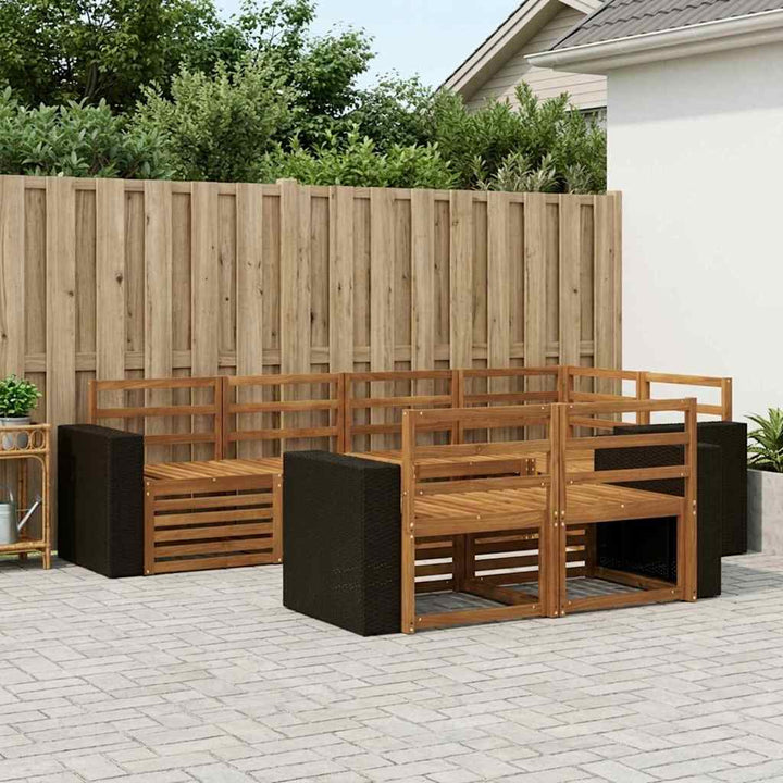 Sektionalsofa sæt 7 pcs Naturfarvet
