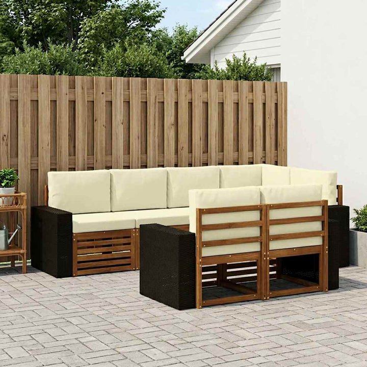 Sektionalsofa sæt med pude 7 pcs Naturlig og Fløde