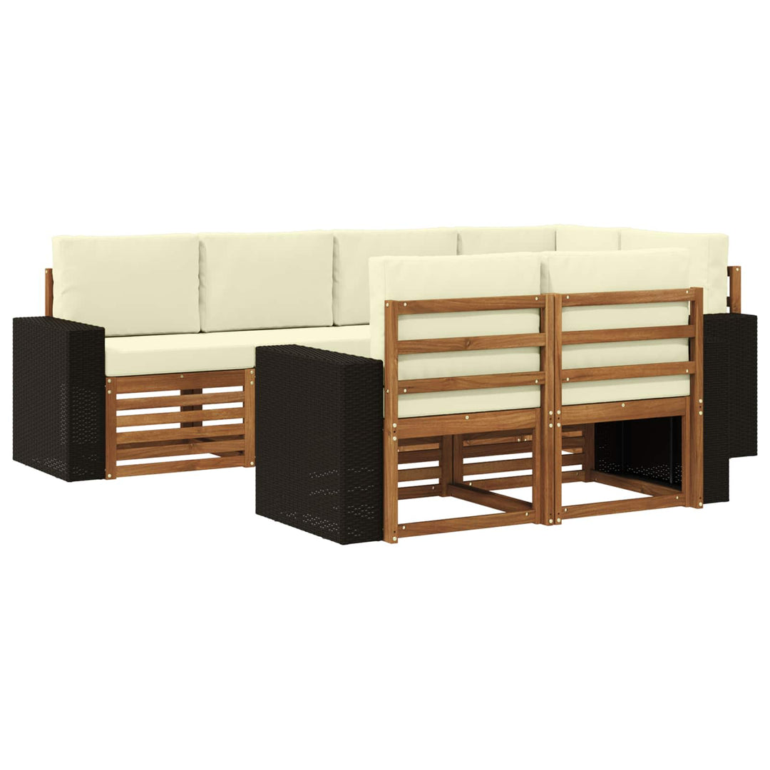 Sektionalsofa sæt med pude 7 pcs Naturlig og Fløde
