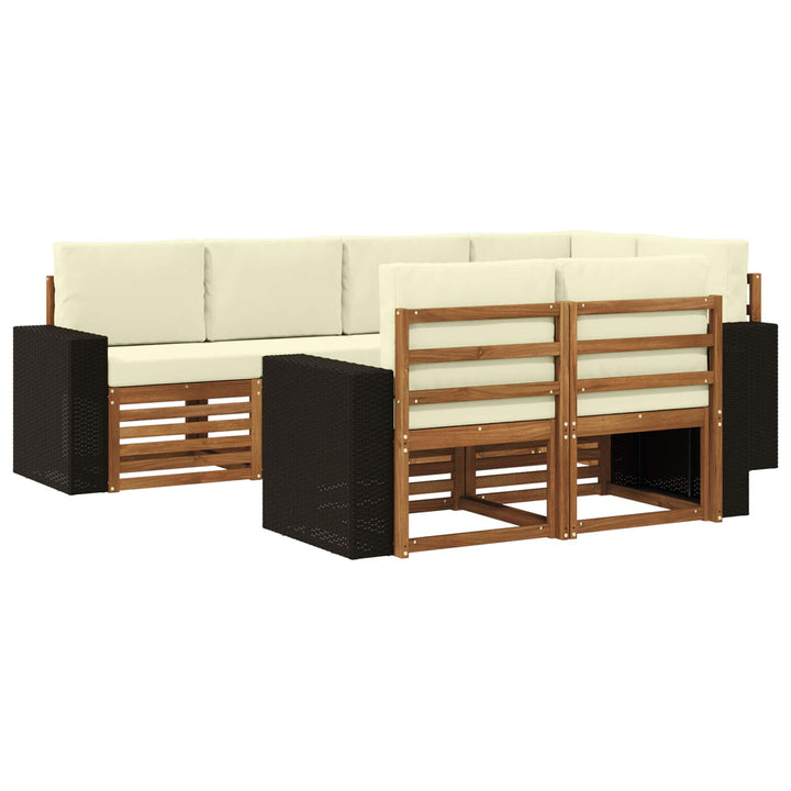 Sektionalsofa sæt med pude 7 pcs Naturlig og Fløde