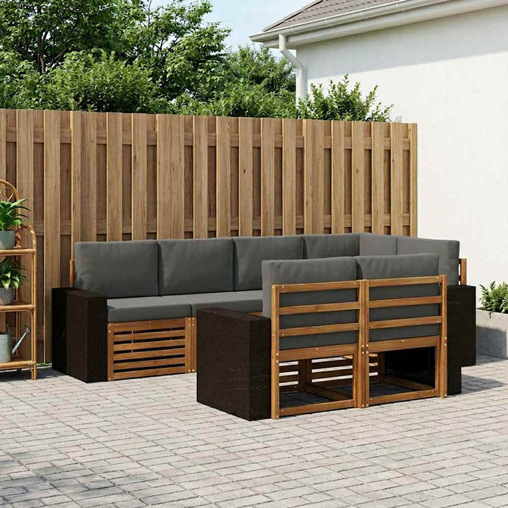 Sektionalsofa sæt med pude 7 pcs Naturlig og Antracit