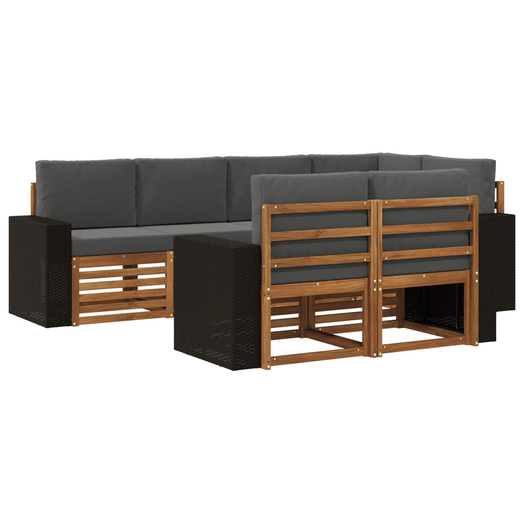 Sektionalsofa sæt med pude 7 pcs Naturlig og Antracit