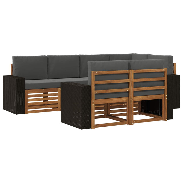 Sektionalsofa sæt med pude 7 pcs Naturlig og Antracit