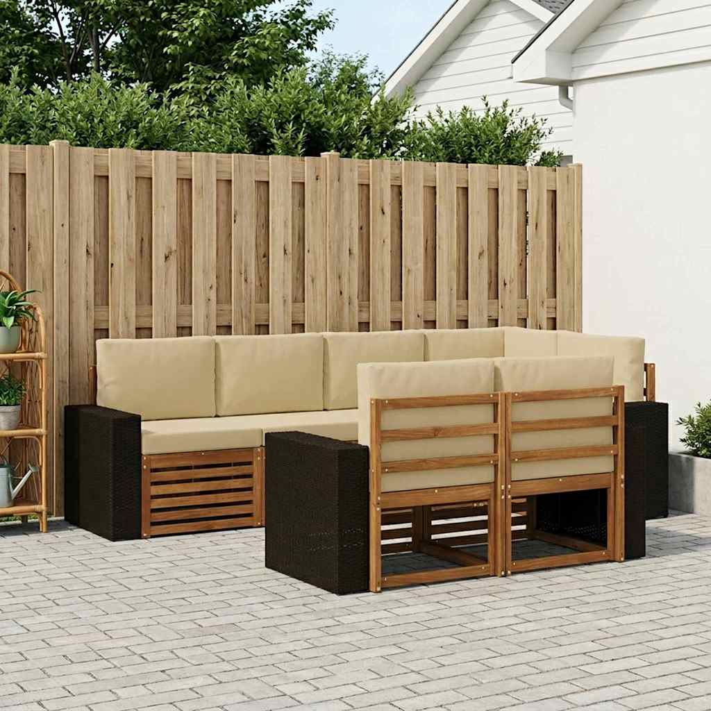 Sektionalsofa sæt med pude 7 pcs Naturlig og Beige