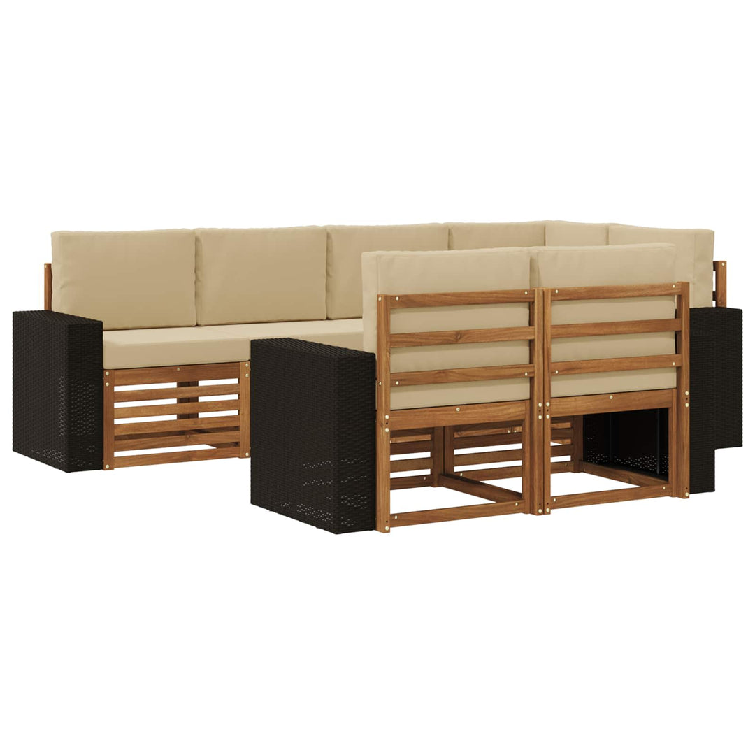 Sektionalsofa sæt med pude 7 pcs Naturlig og Beige