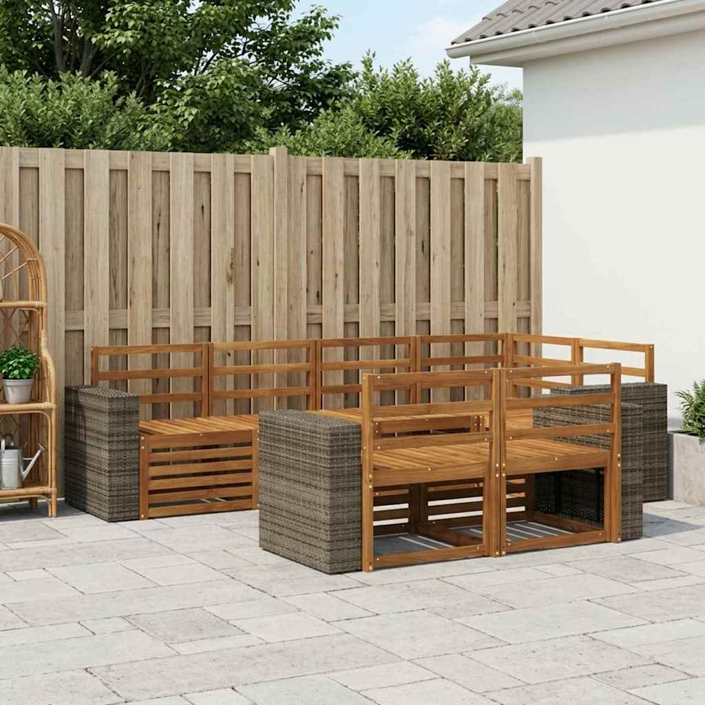 Sektionalsofa sæt 7 pcs Naturfarvet