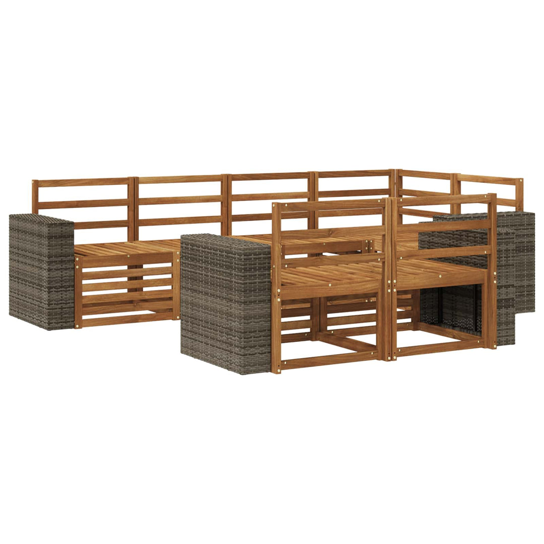 Sektionalsofa sæt 7 pcs Naturfarvet