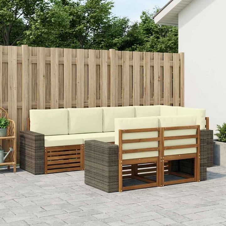 Sektionalsofa sæt med pude 7 pcs Naturlig og Fløde