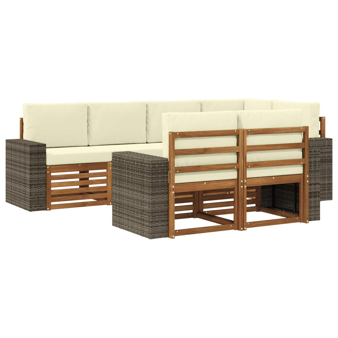 Sektionalsofa sæt med pude 7 pcs Naturlig og Fløde