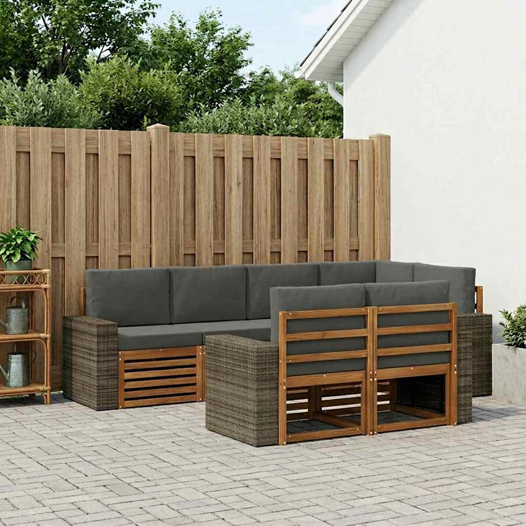 Sektionalsofa sæt med pude 7 pcs Naturlig og Antracit