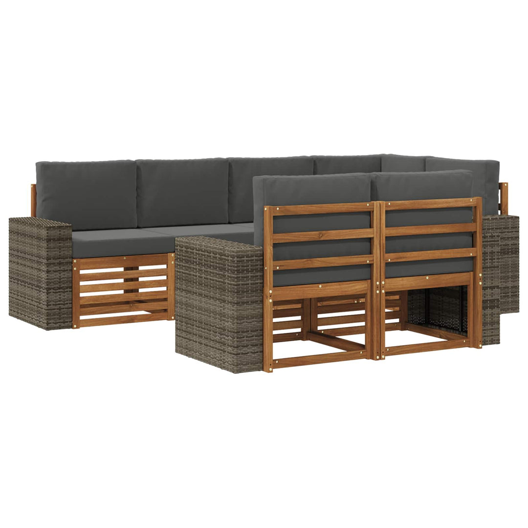 Sektionalsofa sæt med pude 7 pcs Naturlig og Antracit