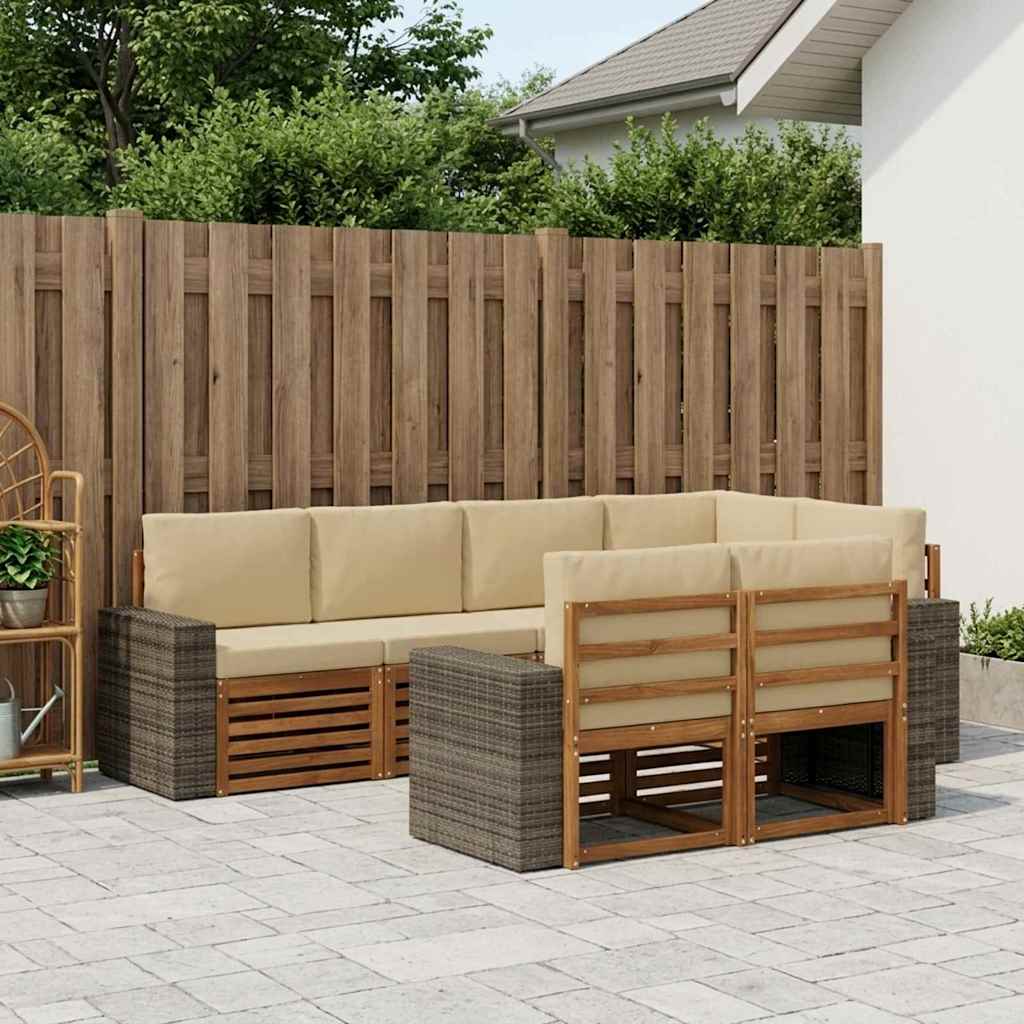Sektionalsofa sæt med pude 7 pcs Naturlig og Beige