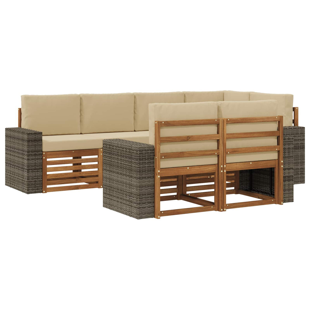 Sektionalsofa sæt med pude 7 pcs Naturlig og Beige